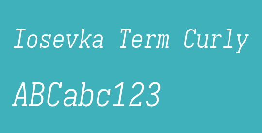 Iosevka Term Curly Slab LtObl