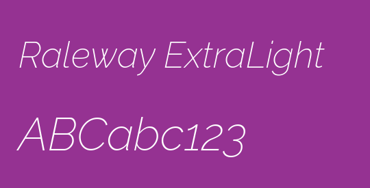 Raleway ExtraLight