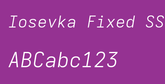 Iosevka Fixed SS11 LtExObl