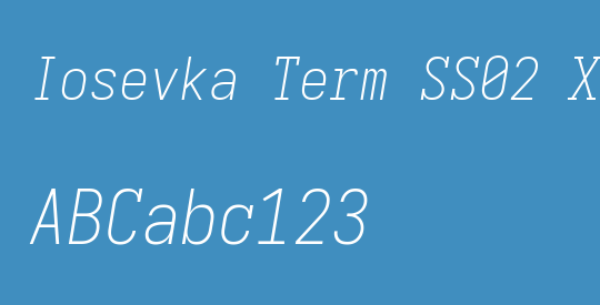 Iosevka Term SS02 XLtObl