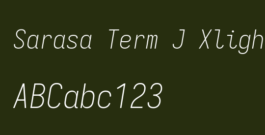 Sarasa Term J Xlight