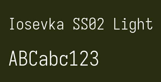Iosevka SS02 Light