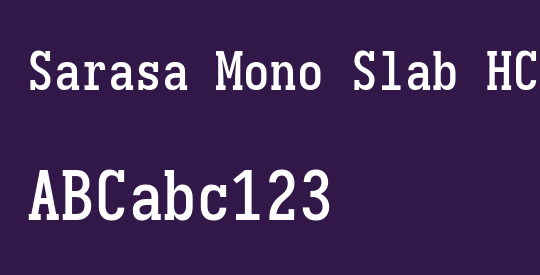 Sarasa Mono Slab HC Semibold