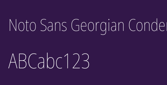 Noto Sans Georgian Condensed Thin