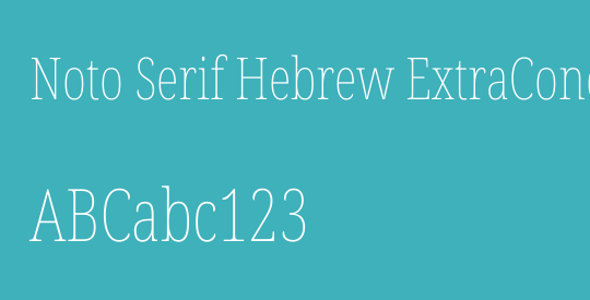 Noto Serif Hebrew ExtraCondensed Thin