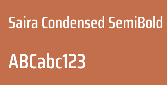 Saira Condensed SemiBold
