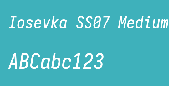 Iosevka SS07 Medium