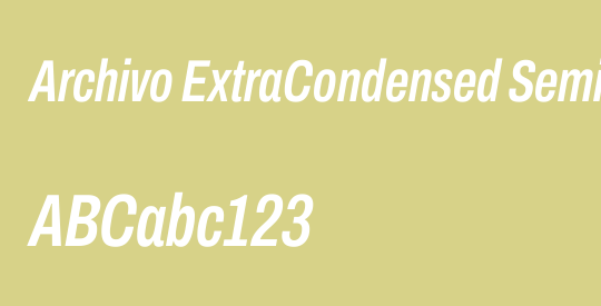 Archivo ExtraCondensed SemiBold