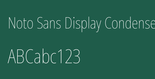 Noto Sans Display Condensed Thin