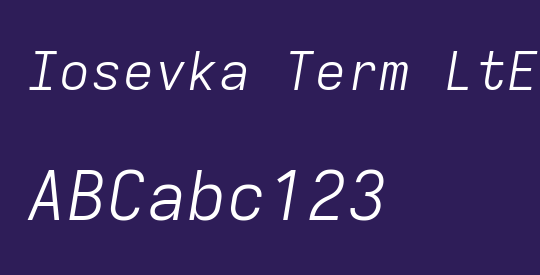 Iosevka Term LtExObl