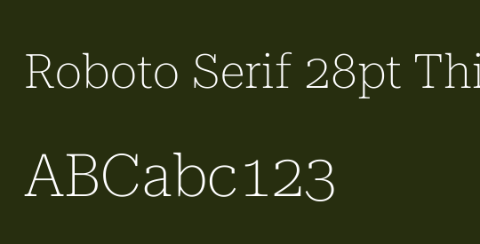 Roboto Serif 28pt Thin
