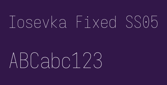 Iosevka Fixed SS05 Thin