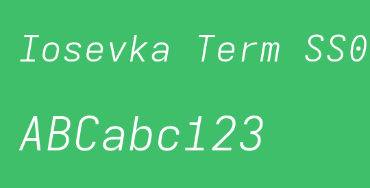 Iosevka Term SS09 LtExObl
