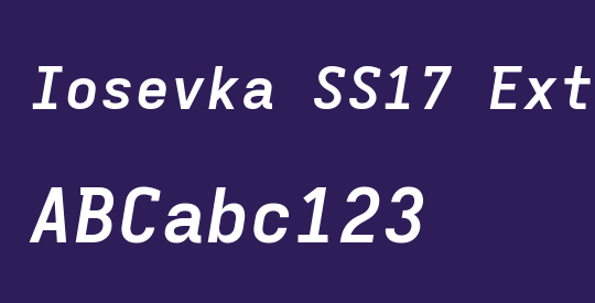 Iosevka SS17 Extended Oblique