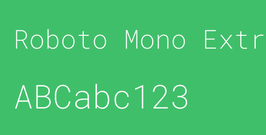 Roboto Mono ExtraLight