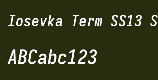 Iosevka Term SS13 Semibold