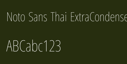 Noto Sans Thai ExtraCondensed Thin
