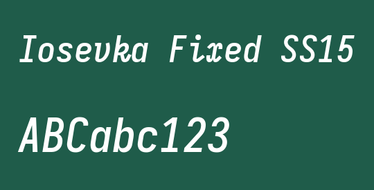 Iosevka Fixed SS15 Semibold