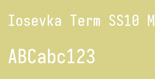 Iosevka Term SS10 Medium