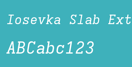 Iosevka Slab Extended Oblique