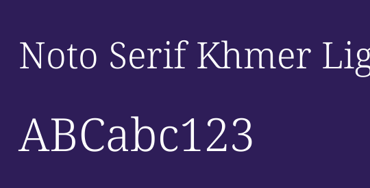 Noto Serif Khmer Light