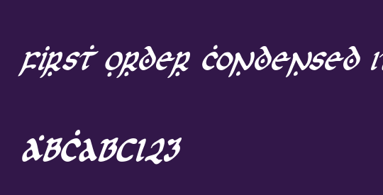 First Order Condensed Italic