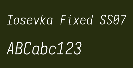 Iosevka Fixed SS07 Light