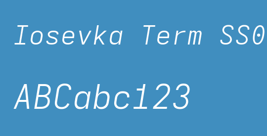 Iosevka Term SS09 LtEx