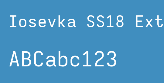 Iosevka SS18 Extended