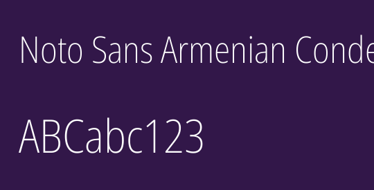 Noto Sans Armenian Condensed ExtraLight