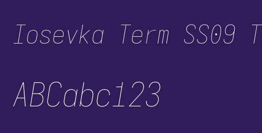 Iosevka Term SS09 Thin