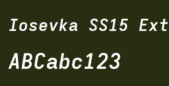 Iosevka SS15 Extended Oblique