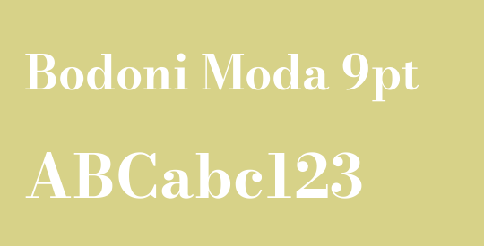 Bodoni Moda 9pt