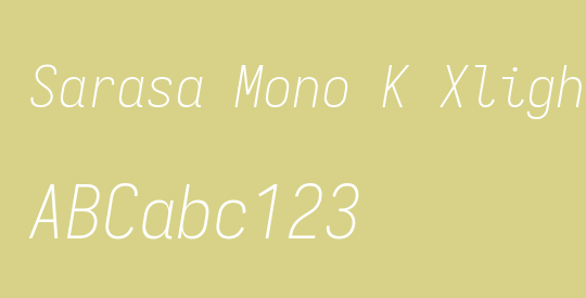 Sarasa Mono K Xlight