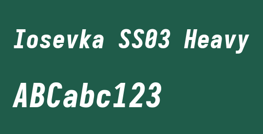 Iosevka SS03 Heavy Oblique