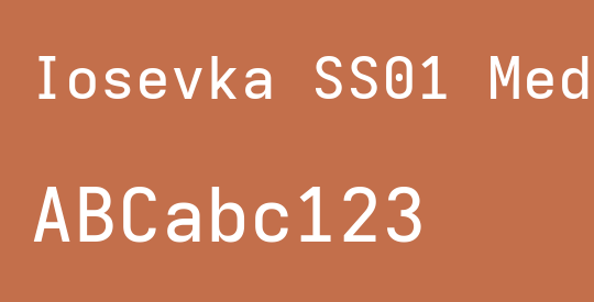 Iosevka SS01 Medium Extended