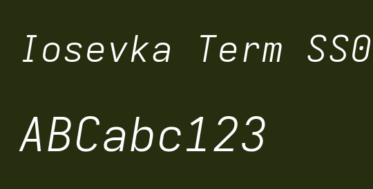 Iosevka Term SS01 LtEx