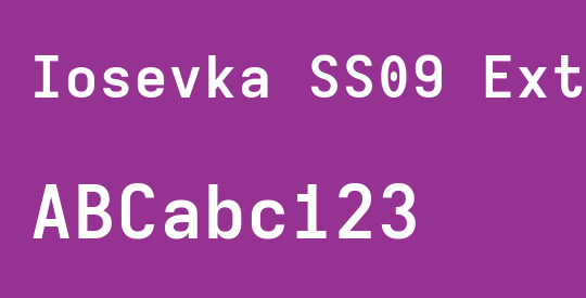 Iosevka SS09 Extended