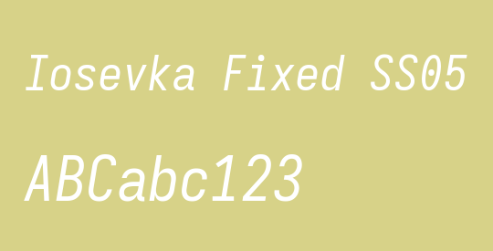 Iosevka Fixed SS05 Oblique