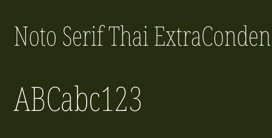 Noto Serif Thai ExtraCondensed Thin