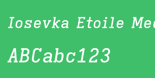 Iosevka Etoile Medium Oblique