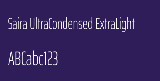 Saira UltraCondensed ExtraLight