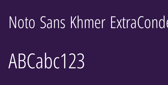 Noto Sans Khmer ExtraCondensed Light
