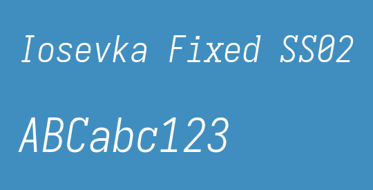 Iosevka Fixed SS02 LtObl