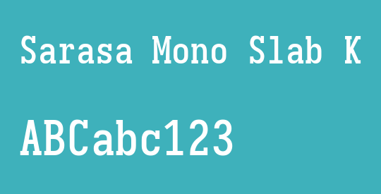 Sarasa Mono Slab K Semibold