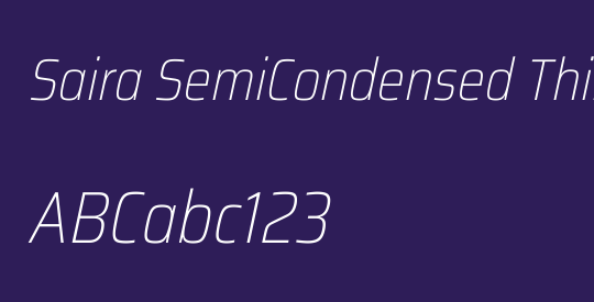 Saira SemiCondensed Thin