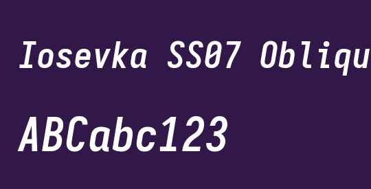 Iosevka SS07 Oblique