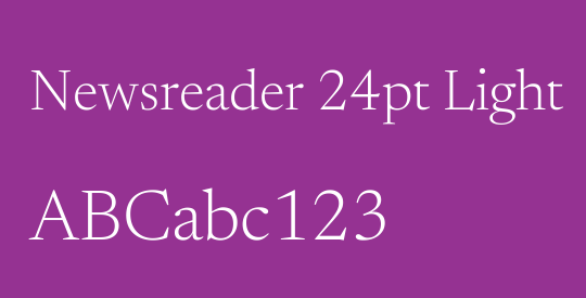 Newsreader 24pt Light
