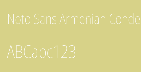 Noto Sans Armenian Condensed Thin