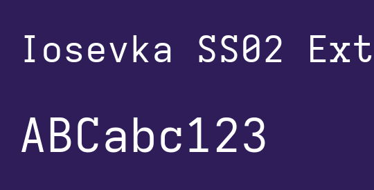 Iosevka SS02 Extended